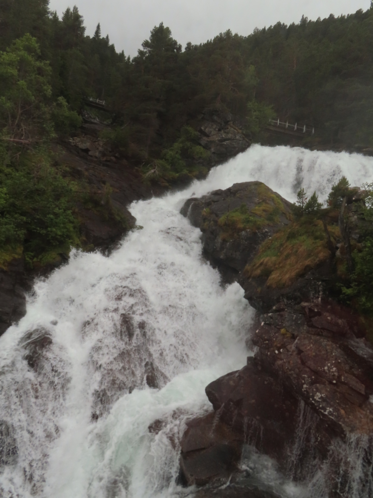A waterfall on the route of the Golden Train at Aldalsnes, Norway.