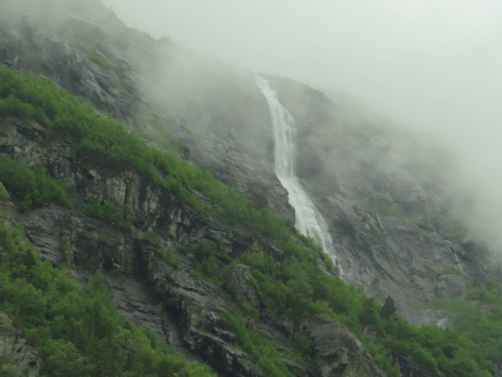A waterfall on the route of the Golden Train at Aldalsnes, Norway.