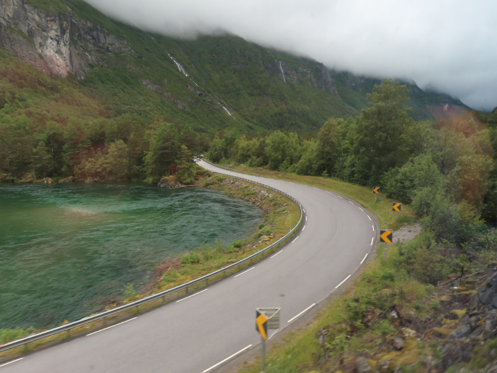 A highway along the route of the Golden Train at Aldalsnes, Norway.