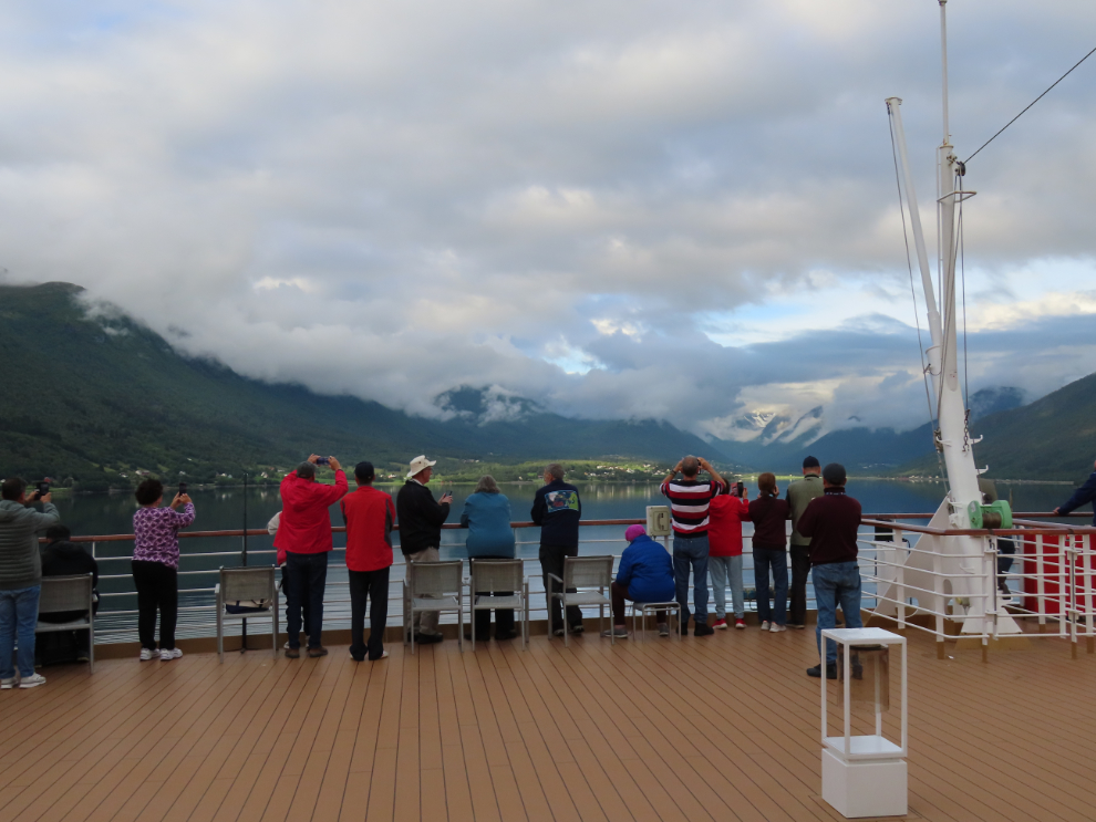 Sailing away from Aldalsnes, Norway, on the Holland America cruise ship Nieuw Statendam.
