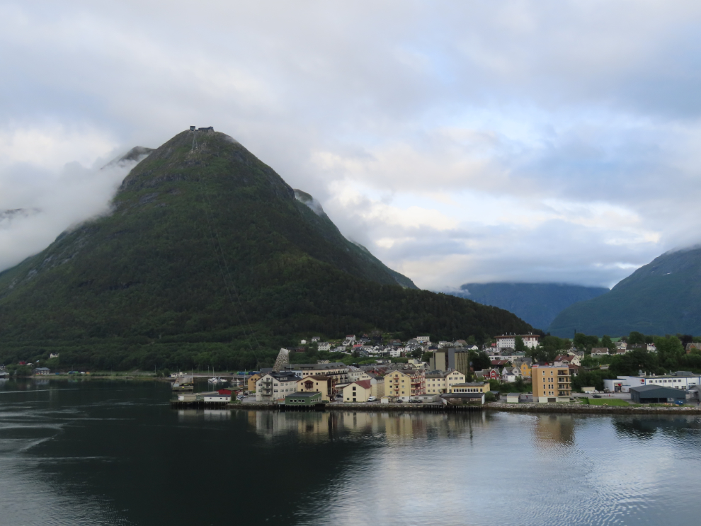 Sailing away from Aldalsnes, Norway, on the Holland America cruise ship Nieuw Statendam.