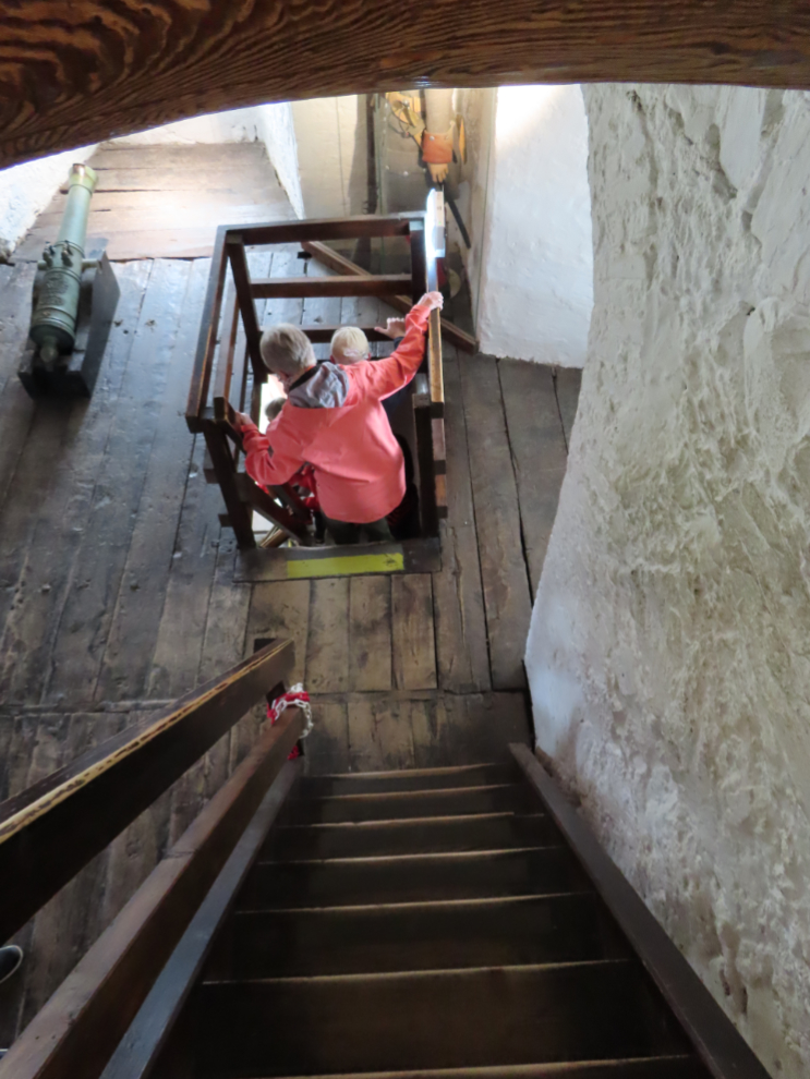 The stairs to the upper floors of the tower (donjonen) at Kristiansten Fortress at Trondheim, Norway.