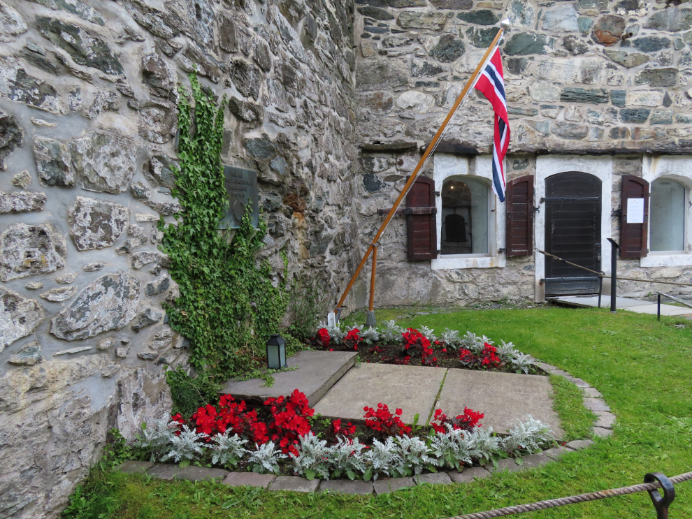 The World War II execution spot at Kristiansten Fortress at Trondheim, Norway.