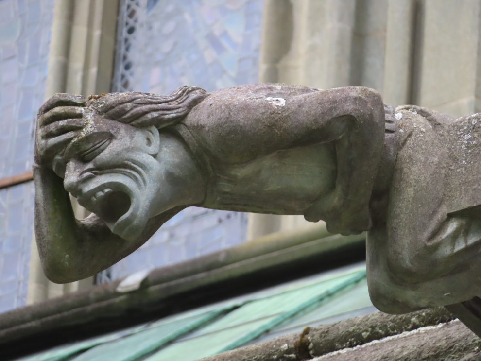 An amusing gargoyle on Nidaros Cathedral at Trondheim, Norway.