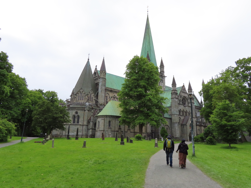 Nidaros Cathedral at Trondheim, Norway, from the cemetery.