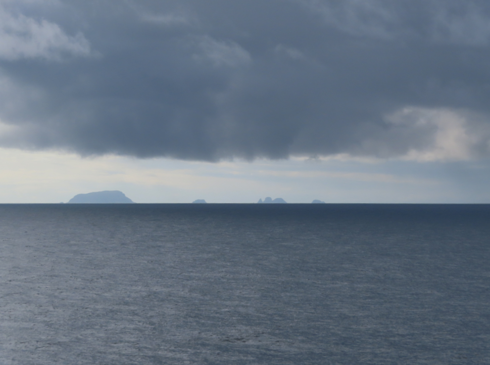 Sailing along the coast on the way to Honningsvag, Norway.