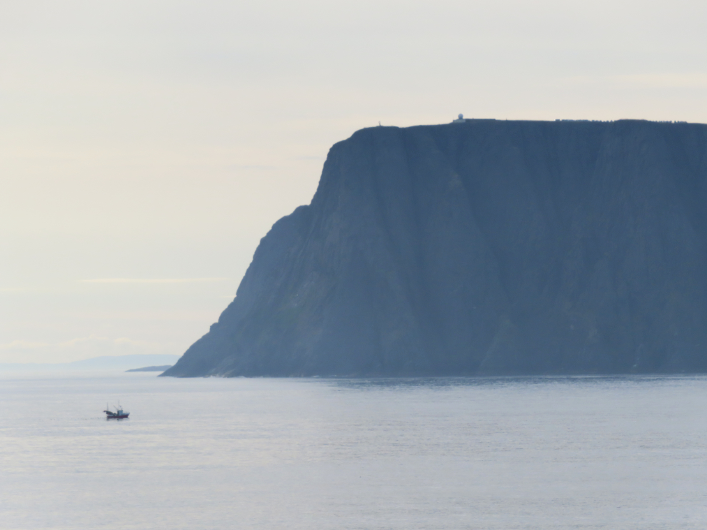 Sailing past Nordkapp (North Cape), Norway.