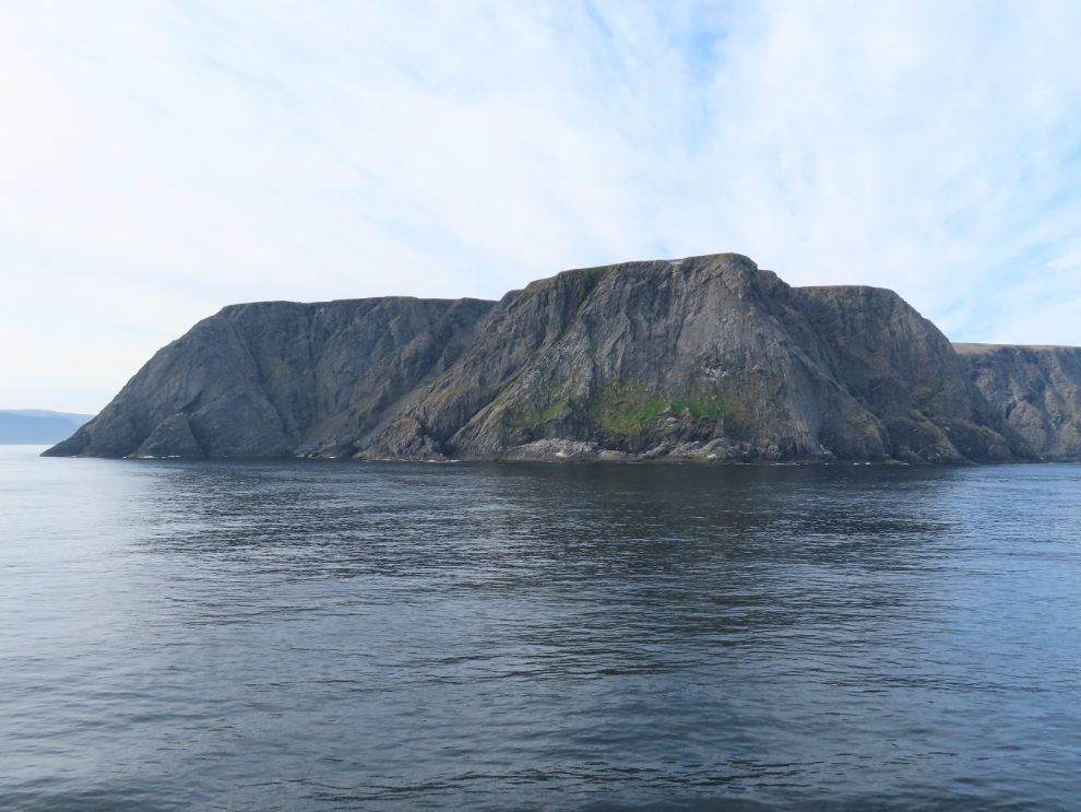 Sailing past Nordkapp (North Cape), Norway.