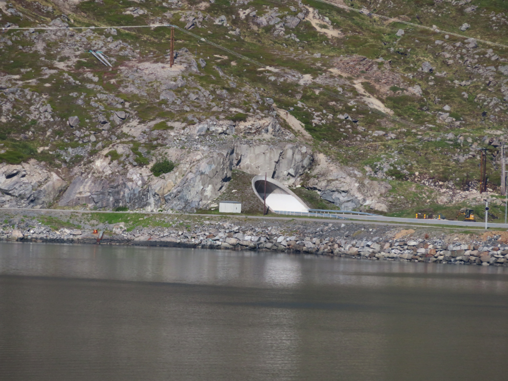 The highway tunnel at Honningsvag, Norway.