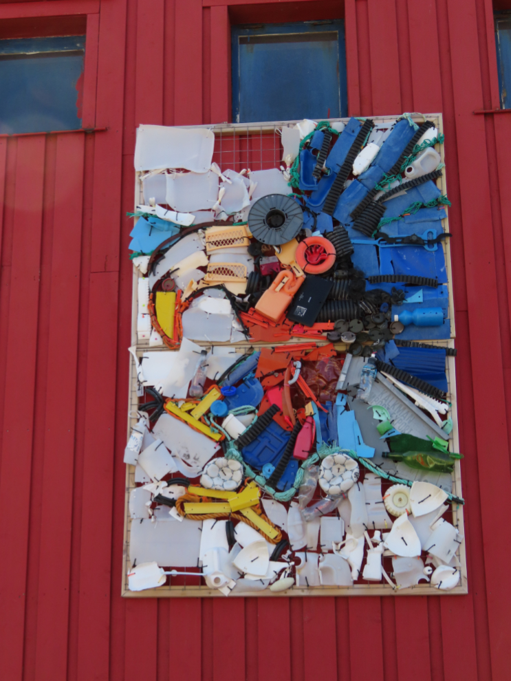 Trash art at Honningsvag, Norway.