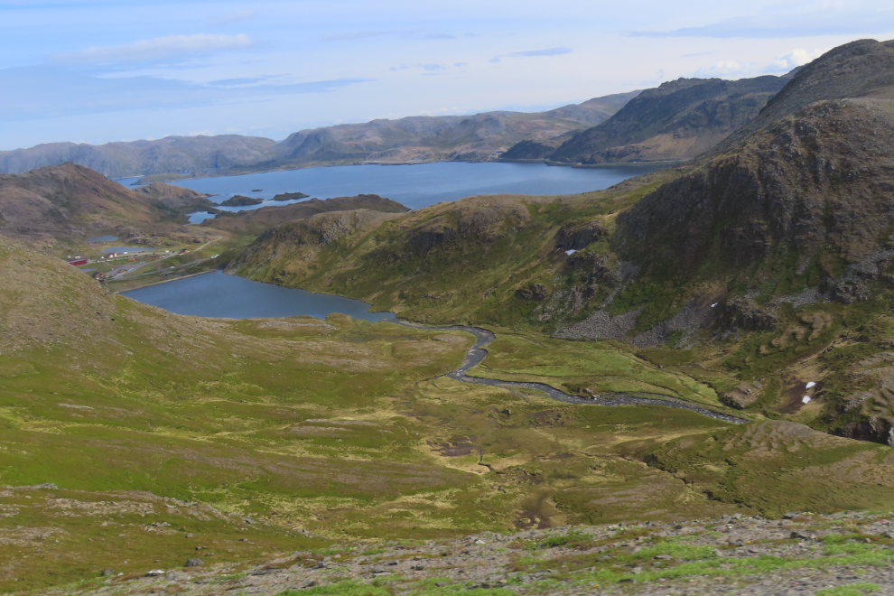 The beautiful coast on the 33-km drive from Nordkapp to Honningsvag, Norway.