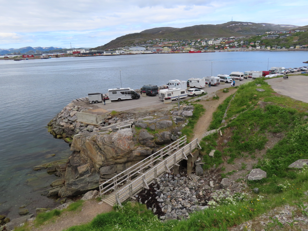 An RV park and a great walking trail along the coast at Hammerfest, Norway.