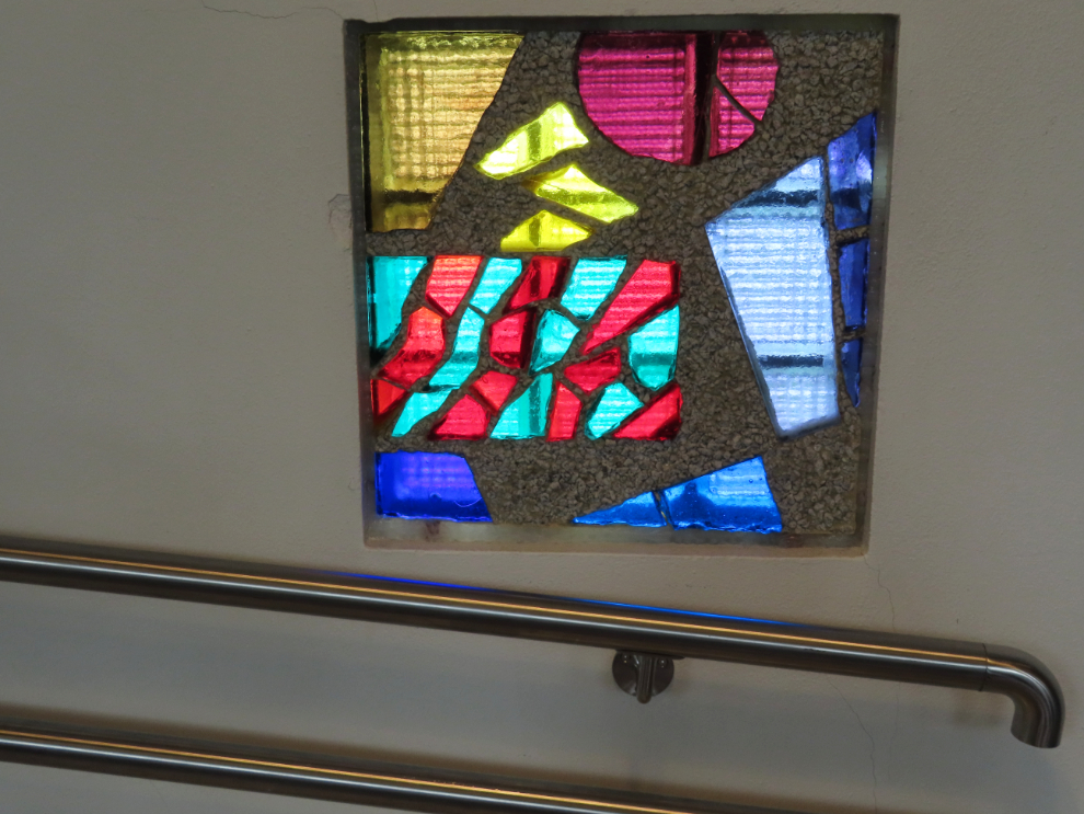 Stained glass in the Hammerfest Church at Hammerfest, Norway.