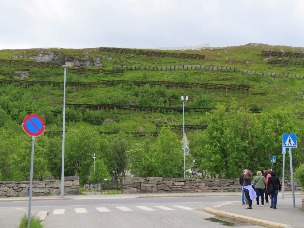 The cemetery at the Hammerfest Church at Hammerfest, Norway.