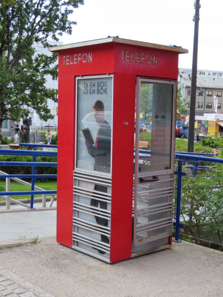 A phone booth at Hammerfest, Norway.