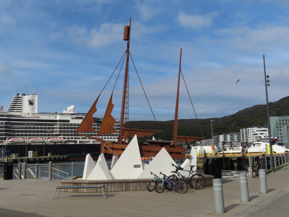 A large ship sculpture at Hammerfest, Norway.