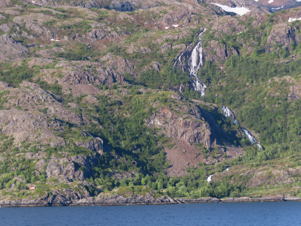 A waterfall in Alta Fjord, Norway.