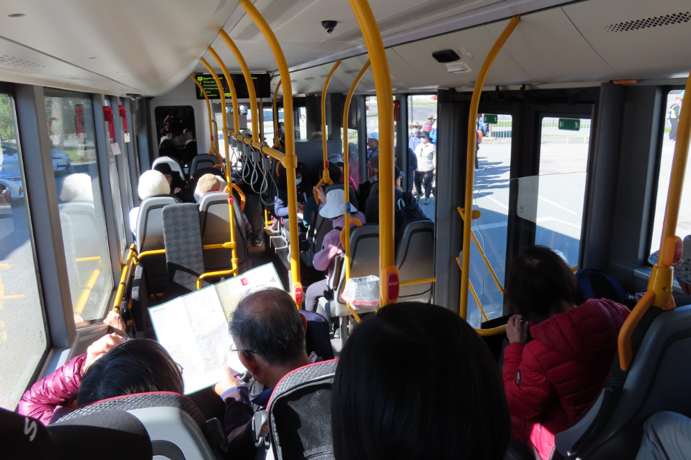 On a shuttle bus at Alta, Norway.