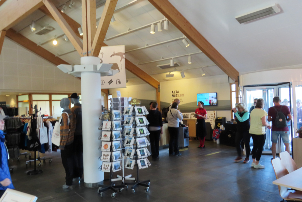 Registration and gift shop at the Alta Museum, Norway.