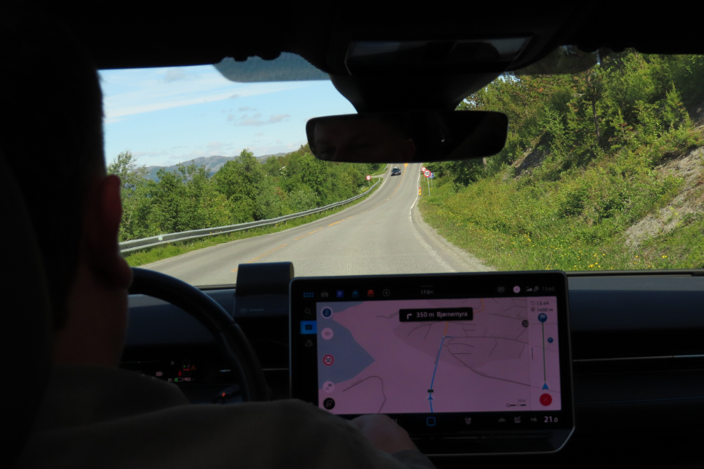 Taking a taxi at Alta, Norway.