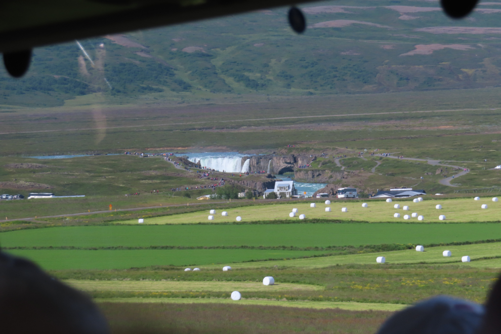 Our first view of Godafoss ('Waterfall of the Gods'), Iceland.