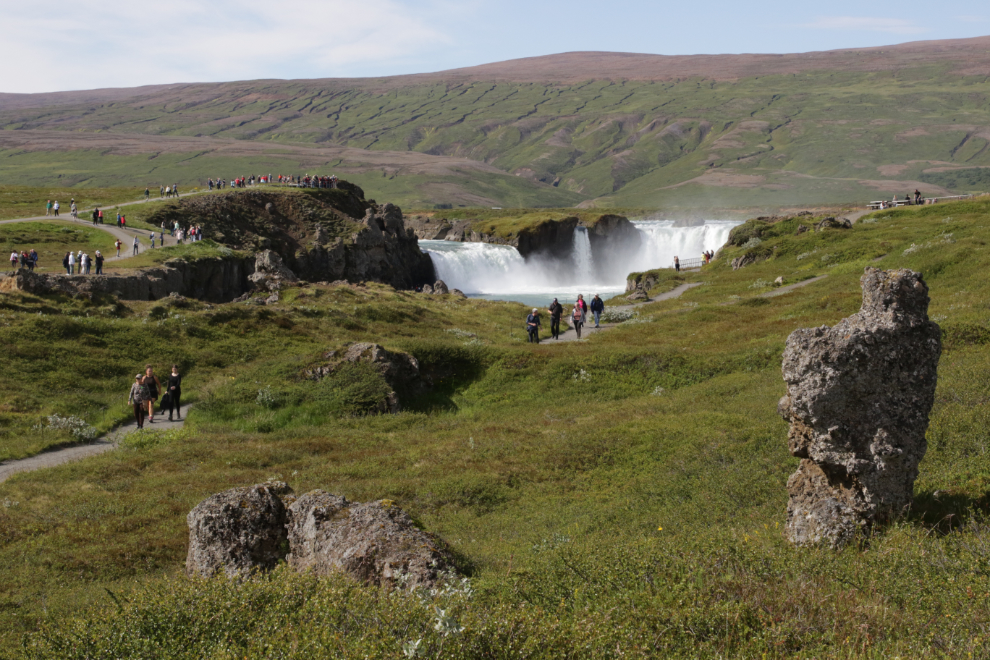 Walking to Godafoss, Iceland.