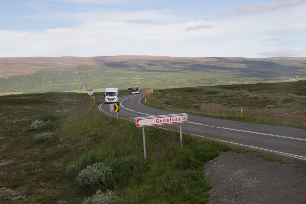 Route #1, Hringvegur, at Godafoss, Iceland.