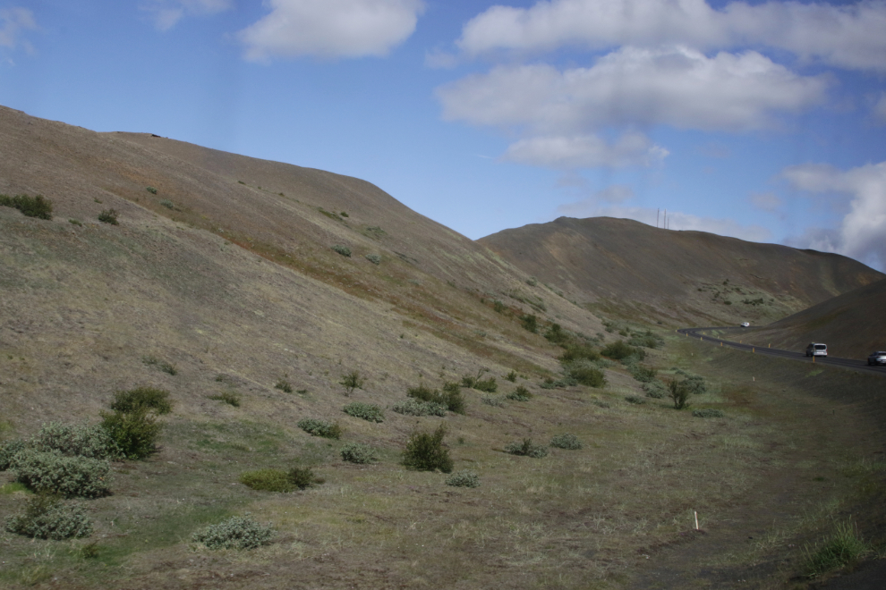The pass leading to the Hverir geothermal area, Iceland.