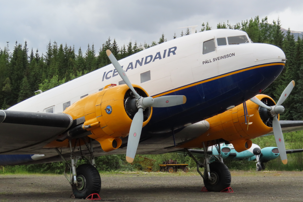 TF-NPK, built as a C-47A Skytrain in 1943, and still operated by Icelandair, on display at Flugsafn Islands - the Icelandic Aviation Museum at Akureyri.
