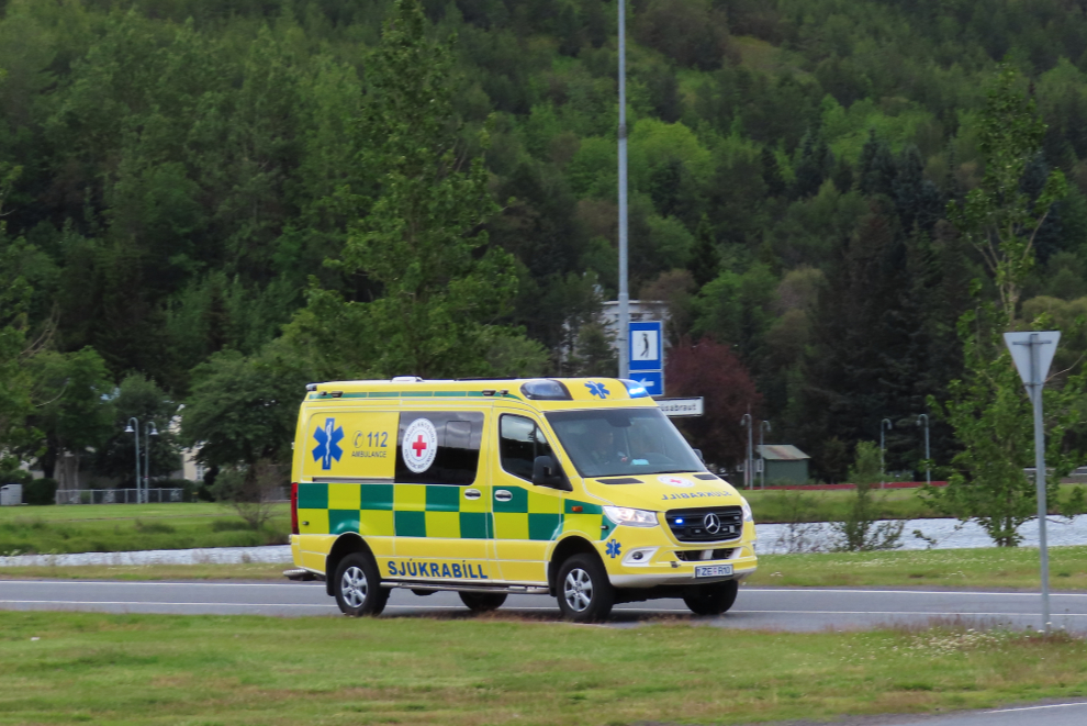 An ambulance at Akureyri, Iceland.