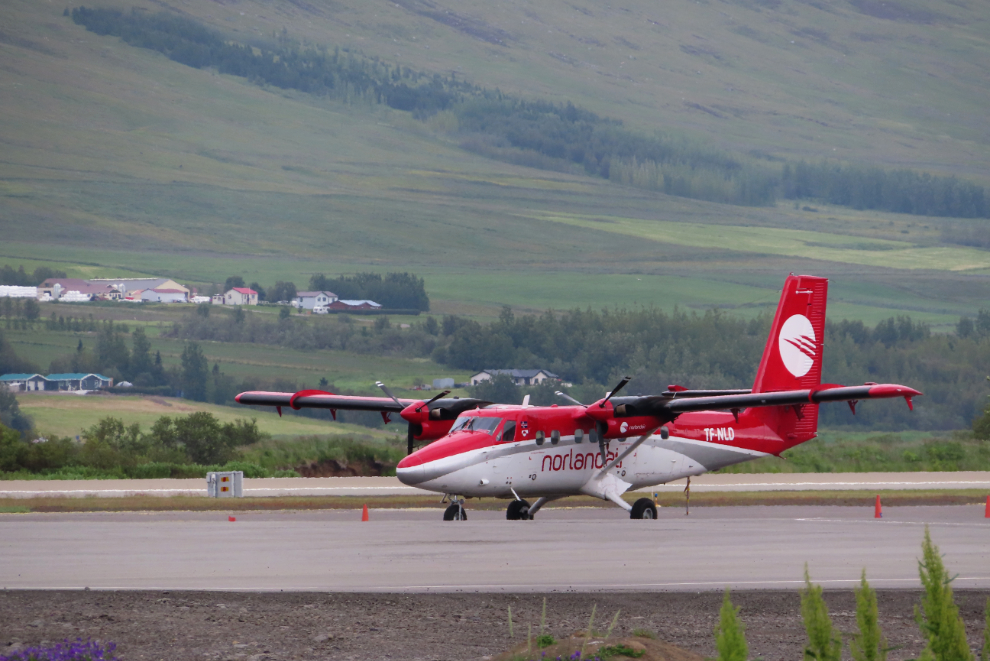TF-NLD, a de Havilland Canada DHC-6-300 Twin Otter operated by Norlandair, at Akureyri International Airport (AEY), Iceland.