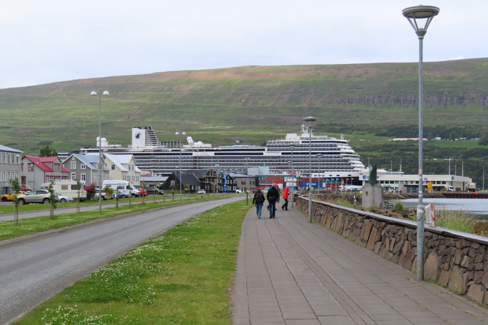 Walking back to my ship at Akureyri, Iceland.