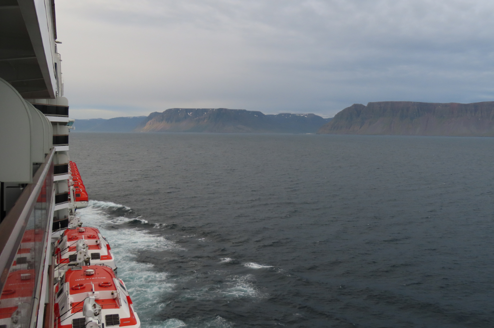 Approaching the north coast of Iceland on the Holland America cruise ship Nieuw Statendam.