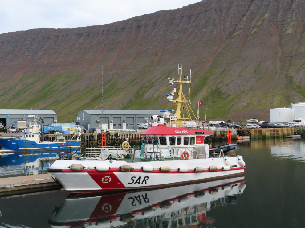 The search and rescue cutter Gisli Jons at Isafjordur, Iceland.