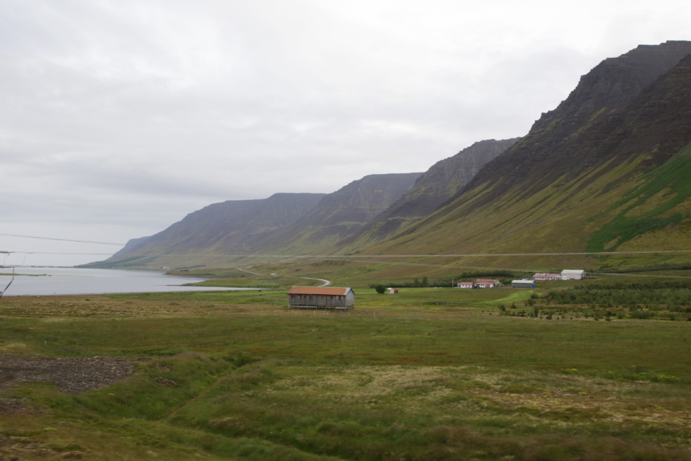 A coastal scene along the highway between  Isafjordur and Dynjandi, Iceland.