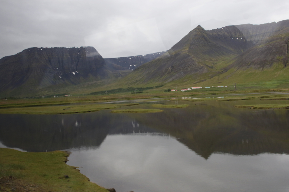 A fjord along the highway between  Isafjordur and Dynjandi, Iceland.