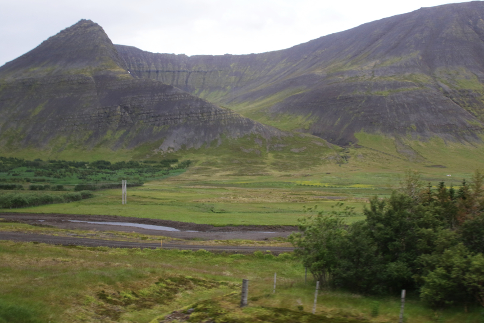 A mountain scene along the highway between  Isafjordur and Dynjandi, Iceland.