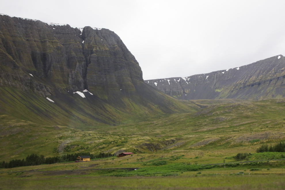A mountain scene along the highway between  Isafjordur and Dynjandi, Iceland.