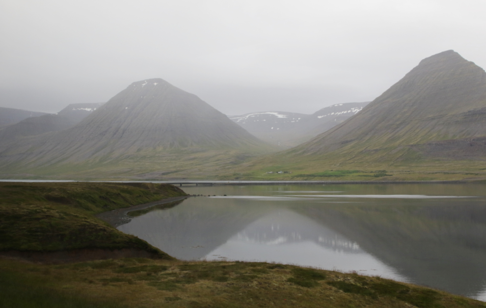A fjord along the highway between  Isafjordur and Dynjandi, Iceland.