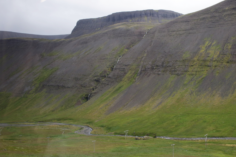 A mountain scene along the highway between  Isafjordur and Dynjandi, Iceland.