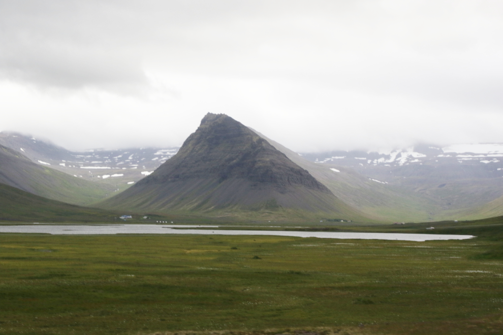 A mountain scene along the highway between  Isafjordur and Dynjandi, Iceland.