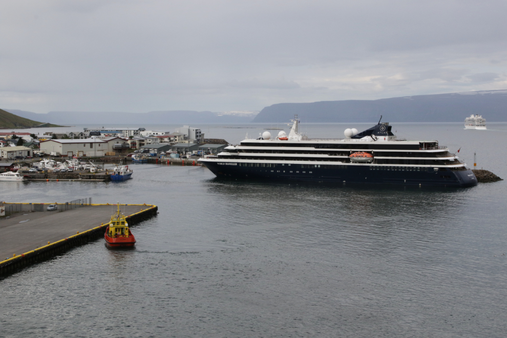The cruise ship World Traveller at Isafjordur, Iceland.