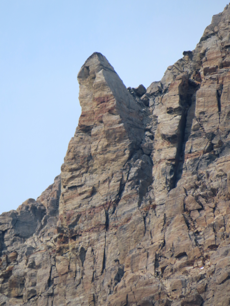 An impressive rock formation in Prince Christian Sound, Greenland.