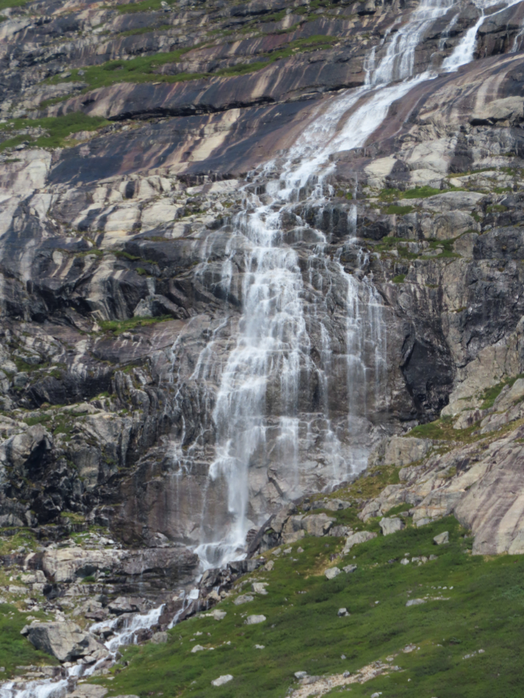 A waterfall in Prince Christian Sound, Greenland.