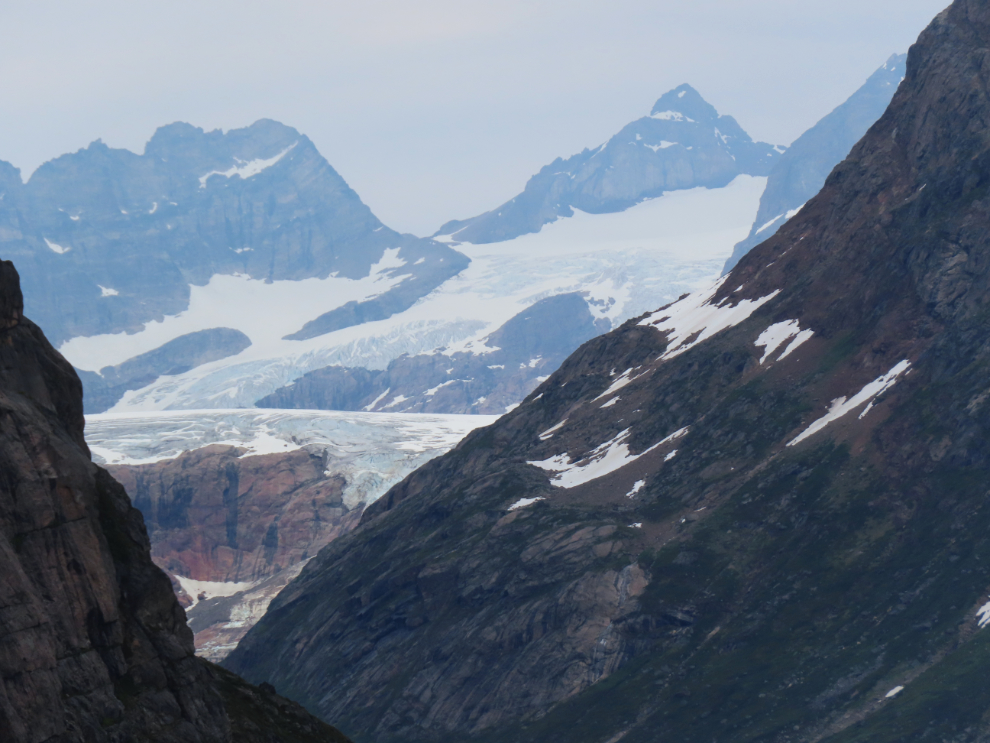 Layers of glaciers in Prince Christian Sound, Greenland.