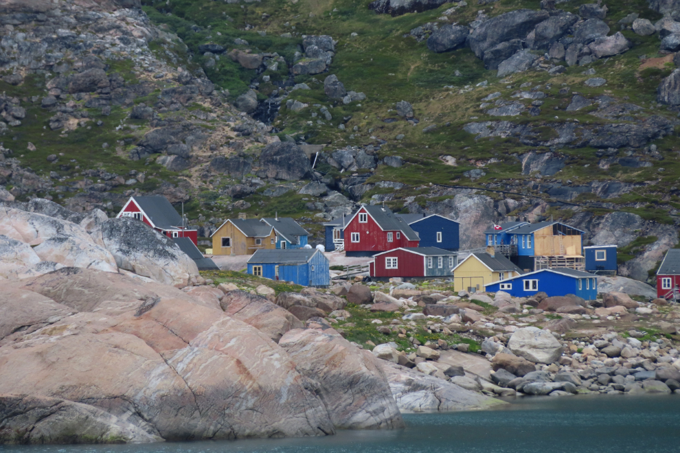 The village of Aappilattoq in Prince Christian Sound, Greenland.