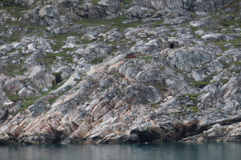 Early diggings at the abandoned Ivittuut cryolite mine in Greenland.