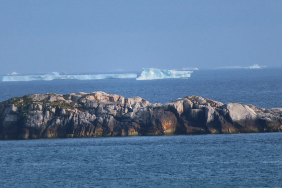 A huge piece of shore ice headed slowly out to sea near Paamiut, Greenland.