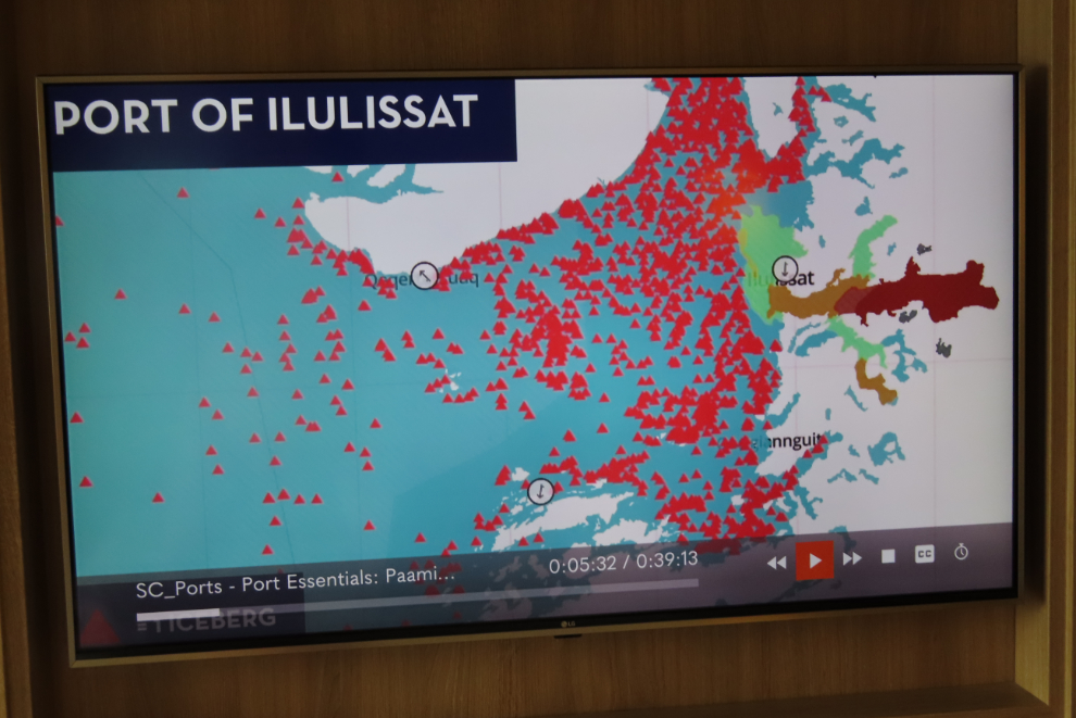 A chart showing dangerous ice conditions at Ilulissat, Greenland.
