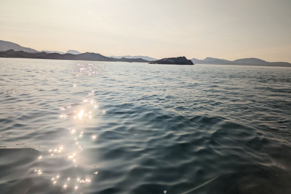 Heading to shore in Greenland on a ship tender.